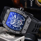 2023 Watch for men New Diamond Quartz Watch Barrel-Shaped European Style Hollow Ghost Head Quartz Watch 9791