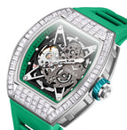 ONOLA ON3838F 2023 Fashion Square Diamond New Hollow Automatic Mechanical Watch Men's Silicone strap Waterproof watch