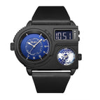 Oulm watch for men genuine large dial quartz watch leather sports casual men's watch gold men's watch HP5026