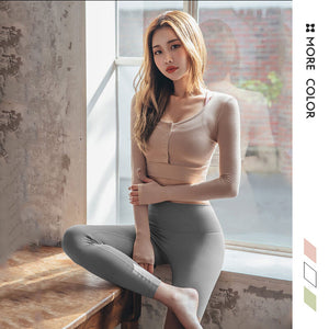 2020 autumn new sports long sleeve women's sleeve running fitness dancing yoga clothes sportswear T-shirt XK25
