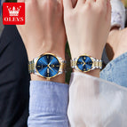 OLEVS Couple watch men and women Automatic mechanical watch waterproof luminous couple lover casual Watch 6632