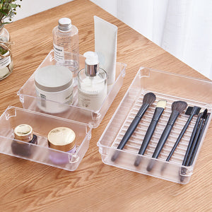 Drawer Organizers Plastic Bathroom Storage Bins Versatile Trays Vanity Dividers Container for Bedroom Dresser Kitchen Office