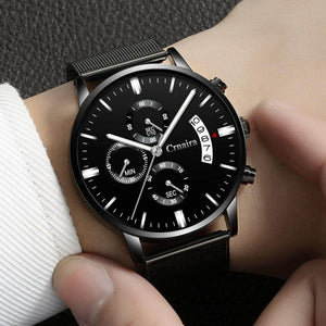 2019 new Crnaira brand Casual fashion quartz multi-function waterproof Mesh belt leather watch c029