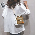 Canvas Bag Women's Bag 2022 New Ins Messenger Bag Lovely 2022 Student Literature and Art One Shoulder Mobile Phone Bag