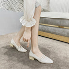 Fashion New Mary Jane Shallow Mouth Slip-on Lazy Comfortable Thick Heel Square Toe Shoes Women 3168-28