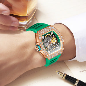ONOLA ON3838D 2023 Fashion men watch Fully-Jewelled New Watch ONOLA Live Broadcast Automatic Mechanical Watch Men's Silicone strap Waterproof men watch