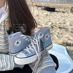 Round logo 1970s canvas shoes student men and women couple shoes board sports street walking shoes 211