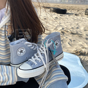 Round logo 1970s canvas shoes student men and women couple shoes board sports street walking shoes 211