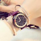 GUOU 8042 New Arrival Ceramic Watch Women's Three Eye Fashion Big Dial Women's Watch Women's Quartz Watch Casual Show Alloy Belt Watch