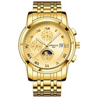 KIMSDUN Business Moon Phase Calendar Multifunctional Men's Mechanical Watch Men's Watch Waterproof Automatic Watch K-1894A