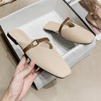 Slippers women's summer 2022 new half drag women's shoes fashion lazy flat shoes women 112-8