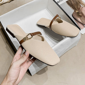 Slippers women's summer 2022 new half drag women's shoes fashion lazy flat shoes women A112-8