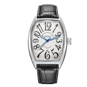 KIMSDUN men's Watch fashion barrel-shaped luminous leather automatic mechanical men's casual watch K-820D