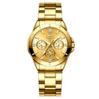 CHENXI Gold Couple Watch 019a Hot Selling Product Three Eyes Men and women Business quartz Watch XZ-019A full gold