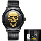 LIGE Simple Skull 3D Men's Waterproof Men's quartz Watch LG9876