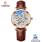 Chenxi new watch women's fashion diamond-encrusted waterproof automatic hollow mechanical watch watch CX-8830