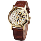 Winner Mechanical Watch Men's Fashion Casual Retro Roman Style Hollow-out Watch Manual Mechanical Watch SLZ11