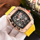 New men's Square Watch Elements Business Men's Six-Pin Running Seconds Multi-Function Calendar Watch 8087H