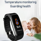 C6T Smart Watch Measuring Body Temperature Heart Rate Blood Pressure Blood Oxygen Sleep Monitoring USB Charging IP67 Sports Smart Bracelet
