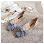 Soft leather and soft square-toed single shoes 2022 new fairy style flat-bottomed shallow mouth scoop shoes pedal boat shoes female 555-18