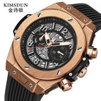KIMSDUN Watch Men's Fashion Silicone Automatic Skeleton Mechanical men's casual Watch K-523A