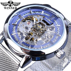 New Winner Men's Fashion Casual Hollow Mechanical Movement Automatic Mechanical men Watch SLZg79
