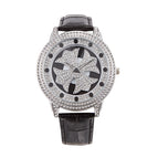 2022 fashion trend double layer fortune men's steel strap large dial rotary watch diamond inlaid watch women