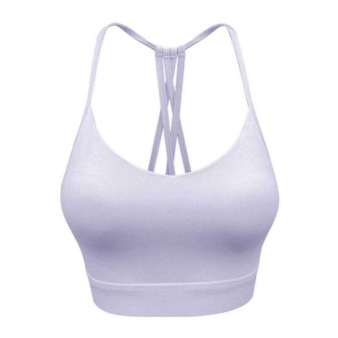 Women Yoga Sports Bra Temperament Back Gathering Running Vest lady top 9815