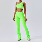 New Leisure Sports Yoga women Suit Thread Wide Leg Micro Horn Pilates Back Fitness running yoga Suit Set TZ8056-6 TZ8056-7