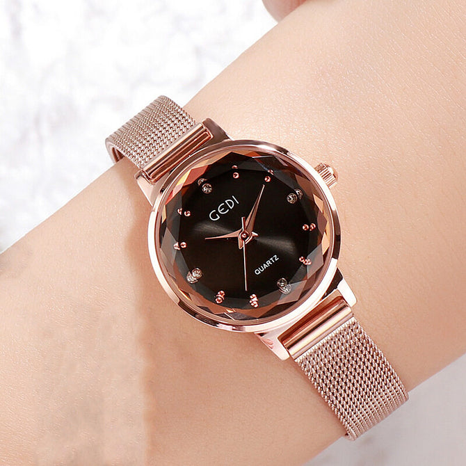 GEDI Women's watch small dial fashion simple retro bracelet think special waterproof elegant lady watch 6323