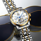 ONOLA ON6820 solid steel belt business tourbillon hollow automatic mechanical watch men's waterproof watch men