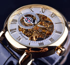 Forsining Men's Fashion Retro Hollow-out Transparent Mechanical manual Watch men's casual watch SLZa26