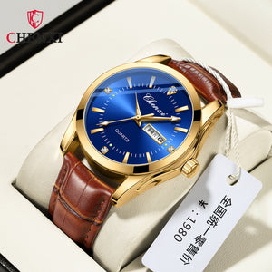 CHENXI New Double Calendar Business Men's Watch Waterproof Quartz Watch Men Casual watch 022