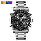 SKMEI 1389 New Men Sports Luxury Fashion Watches Quartz Stopwatch Dual Display Watch 3 Time Countdown Waterproof Wristwatches