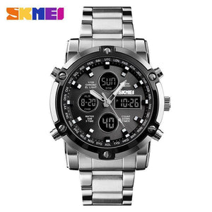 SKMEI 1389 New Men Sports Luxury Fashion Watches Quartz Stopwatch Dual Display Watch 3 Time Countdown Waterproof Wristwatches