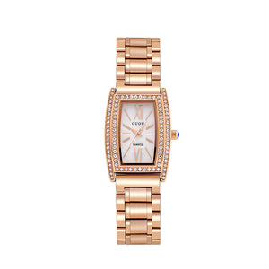 GUOU 8225 Women's Watch Bucket Fashion Simple Steel Belt Women's Watch Waterproof Quartz Women's Rhinestone Ladies Watches