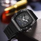 Kimsdun men's watch New Bucket Shaped Skull Face Frosted Shell Silicone Strap Fashion Quartz Watch K-2019B