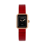 GUOU 6042 Black Gold Sugar Belt Watch Women's Simple Small Square Band Vintage Women's Watches Female Casual Watch