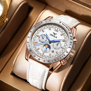 ONOLA ON6835 Men's watch Multi-Function Automatic Mechanical Leather Watch Men Watrproof Watch casual