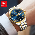 OLEVES Watch for men gold diamond waterproof luminous business causal quartz men watch 5563 MEN