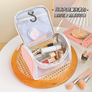 Simple ins portable cosmetic bag portable large capacity transparent washing bag Korean TPU waterproof cosmetic storage bag