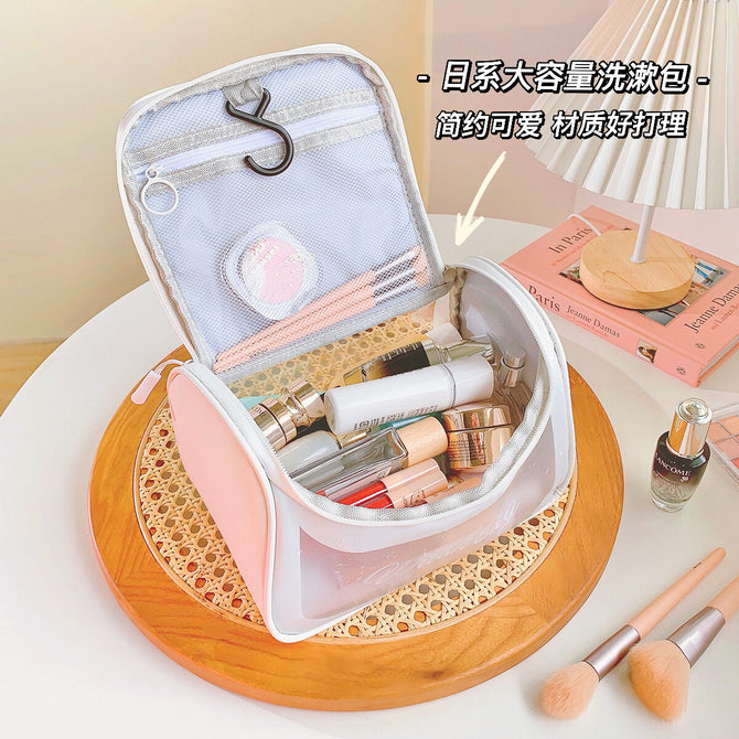 Simple ins portable cosmetic bag portable large capacity transparent washing bag Korean TPU waterproof cosmetic storage bag