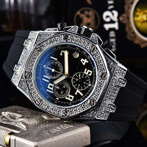 Watch for men New Diamond Quartz Watch Vintage Engraving Six-Pin Multi-Functional Leisure Watch 1012
