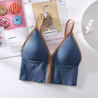 PLUS SIZE Front buckle bra sling underwear contrast color vest female summer big U beautiful back small seamless Bra