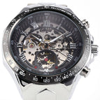 WINNER men watch fashion personaliy steel hollow auto mechanical men casual watch SLZ46