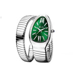 Missfox watch women's fashion personalized snakehead Bracelet Stainless Steel Diamond snake watch women