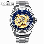 Fngeen Men's Watch Waterproof Fashion Student Men's Watch Double-Sided Hollow Automatic Mechanical Watch 8866
