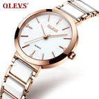 OLEVS women watch Fashion Korea Ceramic Waterproof lady Quartz casual office lady Watch 5877
