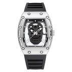 KIMSDUN Fashion Skull Ghost Head Skeleton Men's Watch Bucket Watch Silicone Quartz Watch K-503B