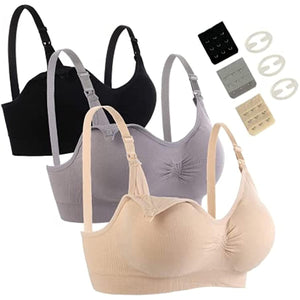 3 Pack Nursing Bra for Woman, Seamless Breastfeeding Bras